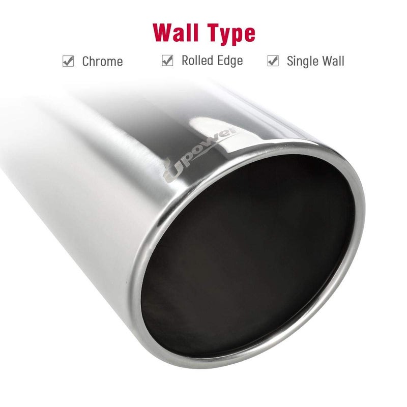 Upower Diesel Exhaust Tip 5" to 6" Stainless Steel Bolt-On Tail Pipe Tips 5 inch Inlet 6 inch Outlet 15" Long Rolled Edge Tailpipe Universal For Trucks Car - Image 5